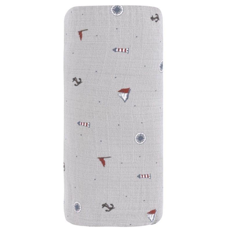 Cotton Muslin Swaddle – Printed Nautical Collection
