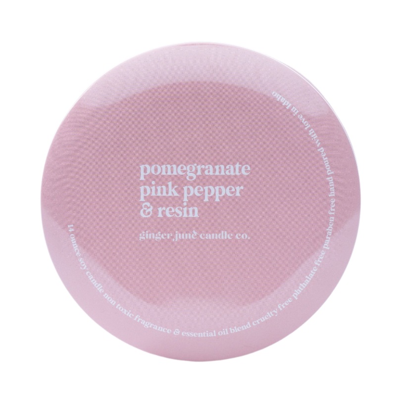 Pink Tin: Pomegranate + Pink Pepper + Resin – 14 oz Candle
