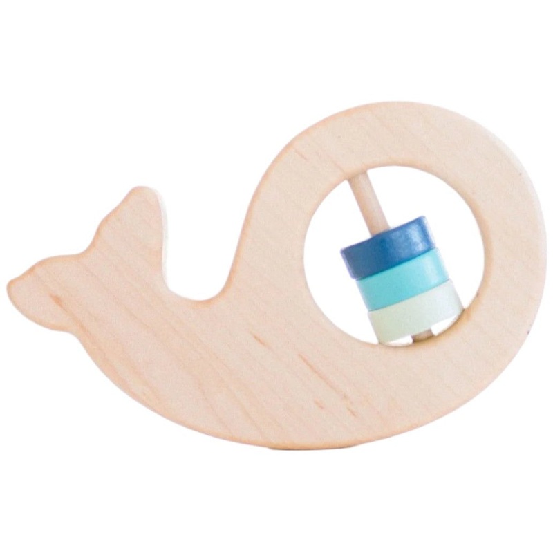 Whale Wooden Baby Rattle