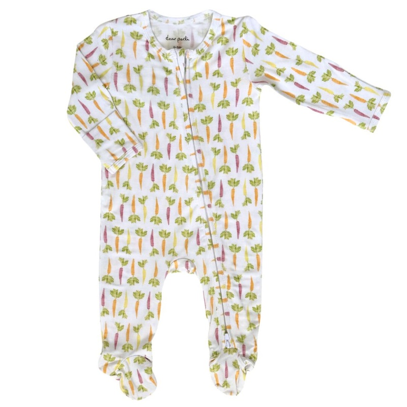 Footie Zippered One Piece – Colorful Carrots
