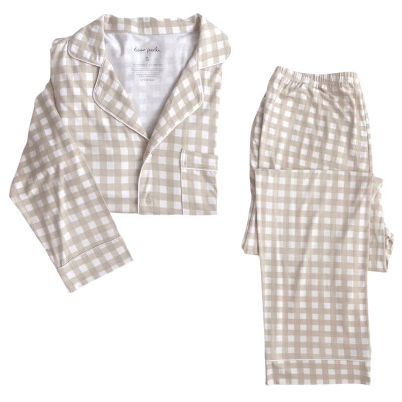 Women’s Long Sleeve Pajama Set- Gingham