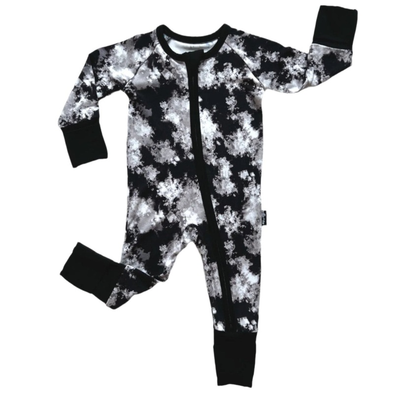 Zip Romper – Black Tie Dye