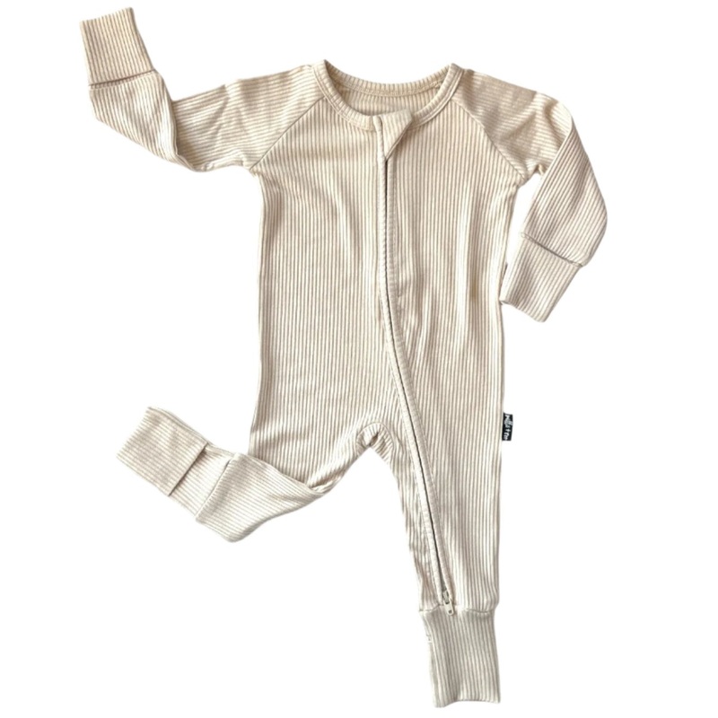 Zip Romper – Clay Ribbed