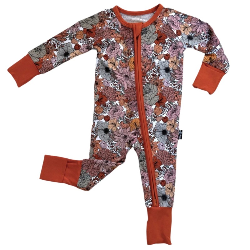 Zip Romper – Neutral Floral