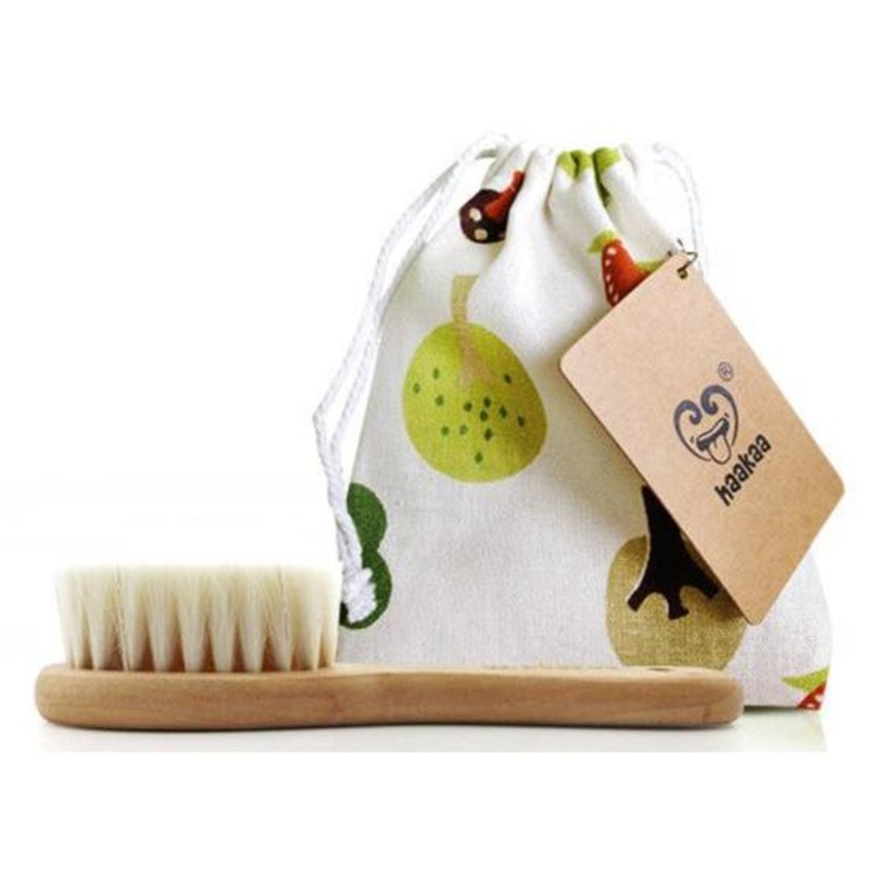 Haakaa Goats Wool Wooden Baby Hairbrush 1 pk