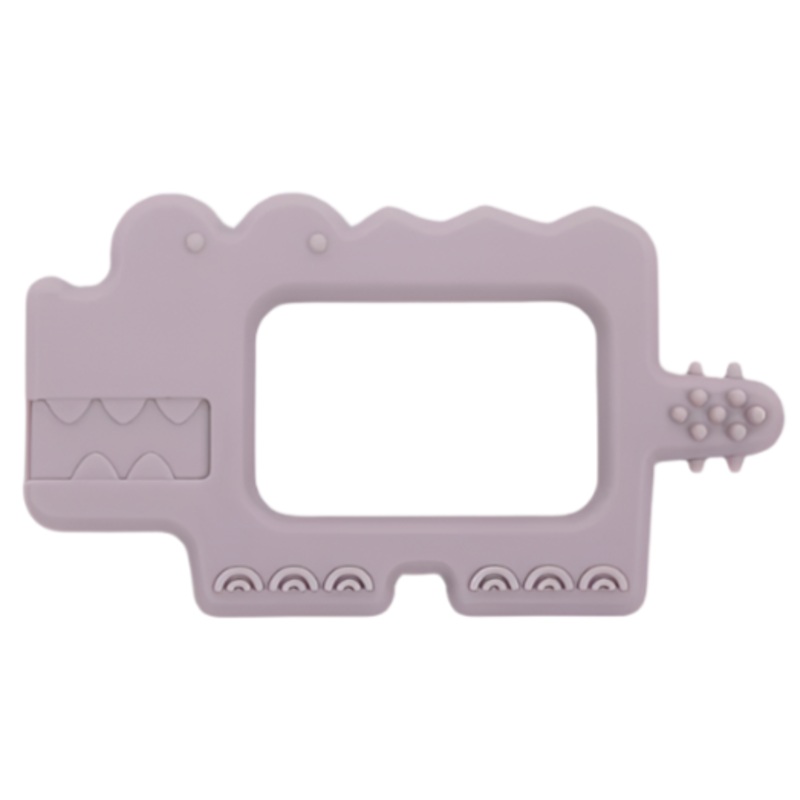 Crocodile Teether – Lilac Grey