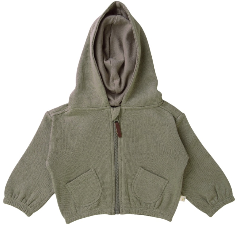 Organic Baby Toddler Hooded Jacket – Olive