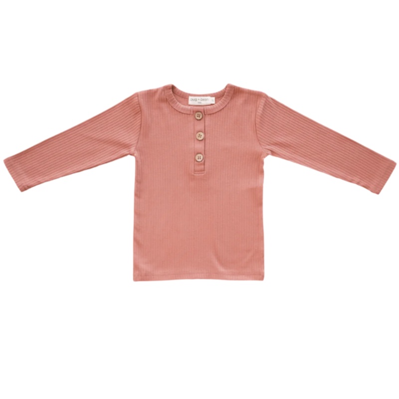 Organic Ribbed Cotton Top – Terracotta