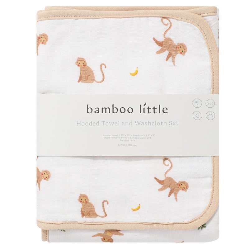 Monkey Hooded Towel Set