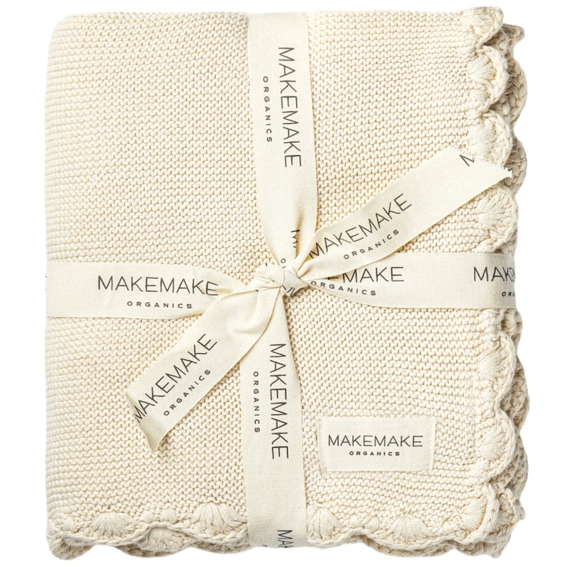 Organic Cotton Scalloped Baby Blanket – Vanilla