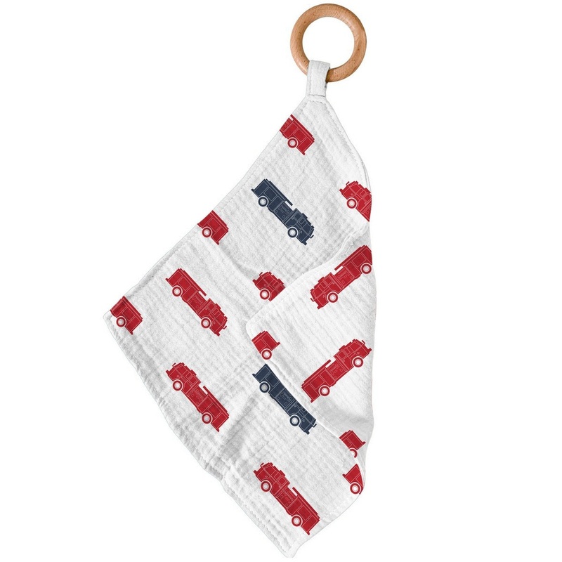 Blue and Red Fire Trucks Newcastle Teether