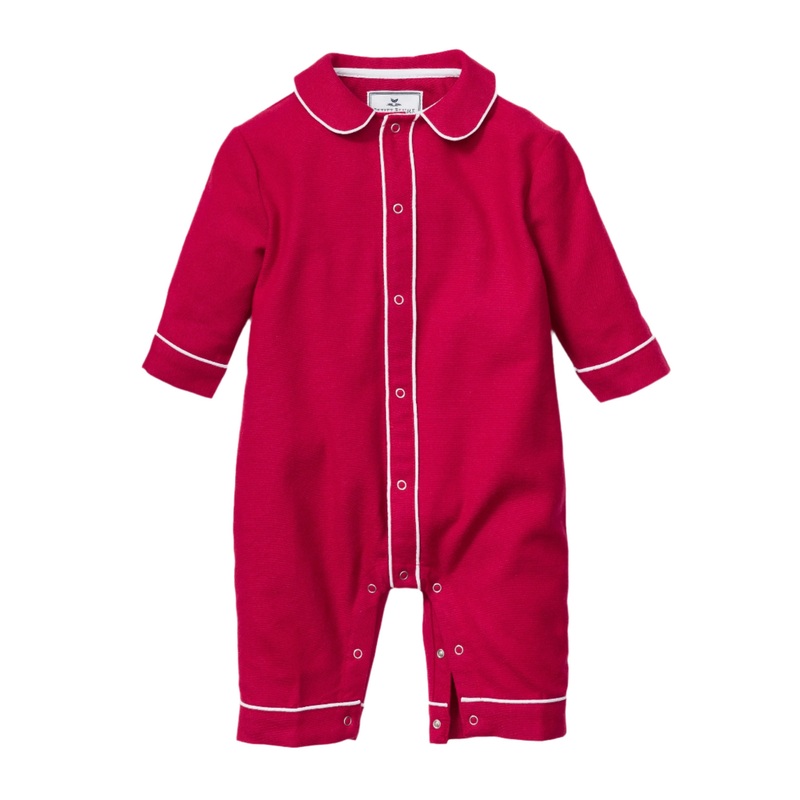 Baby’s Flannel Cambridge Romper in Red