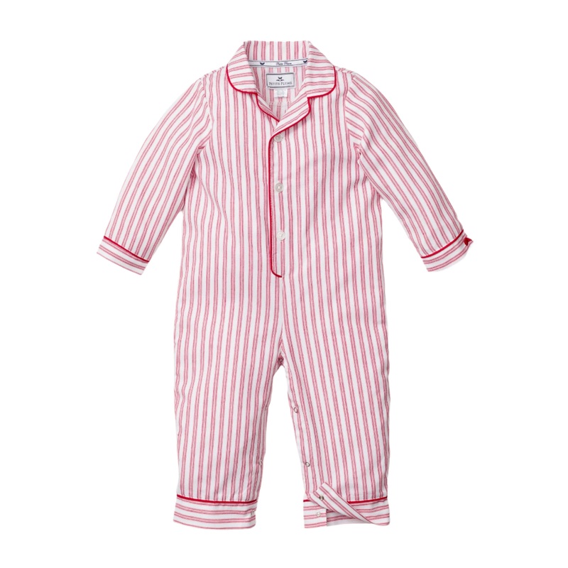 Baby’s Twill Romper in Antique Red Ticking