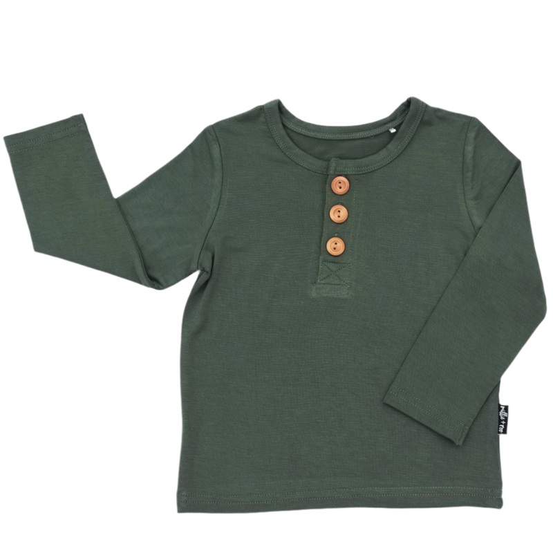 HENLEY LONG SLEEVE- Moss