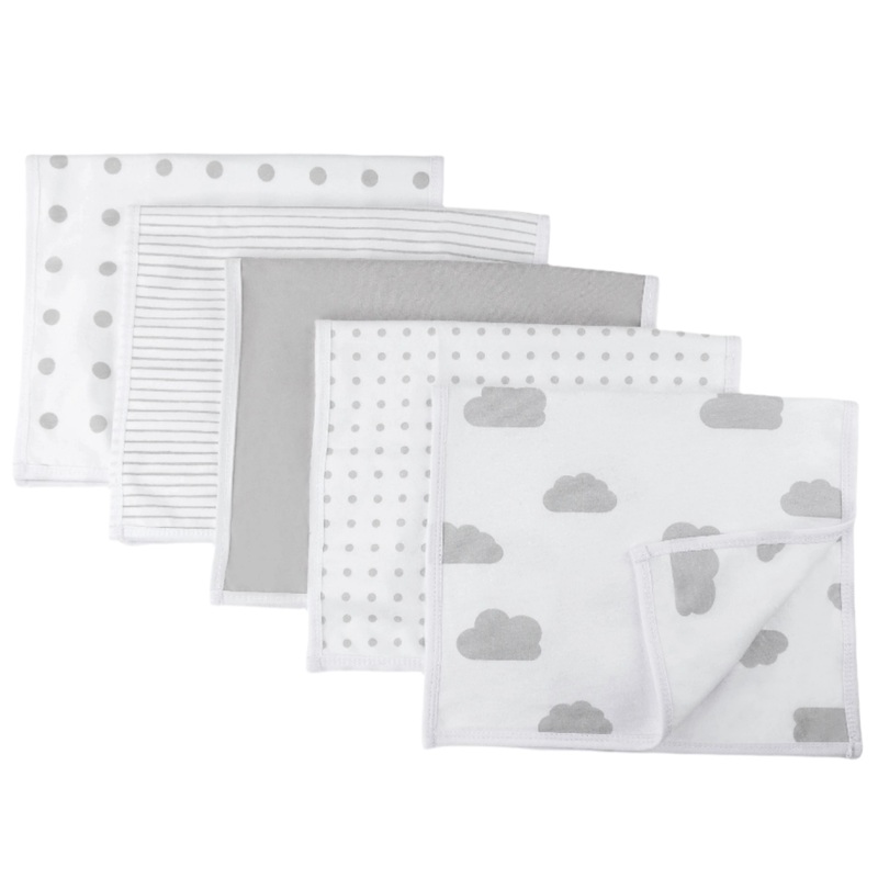 Waterproof Reversible Burp Cloths – Grey Combo