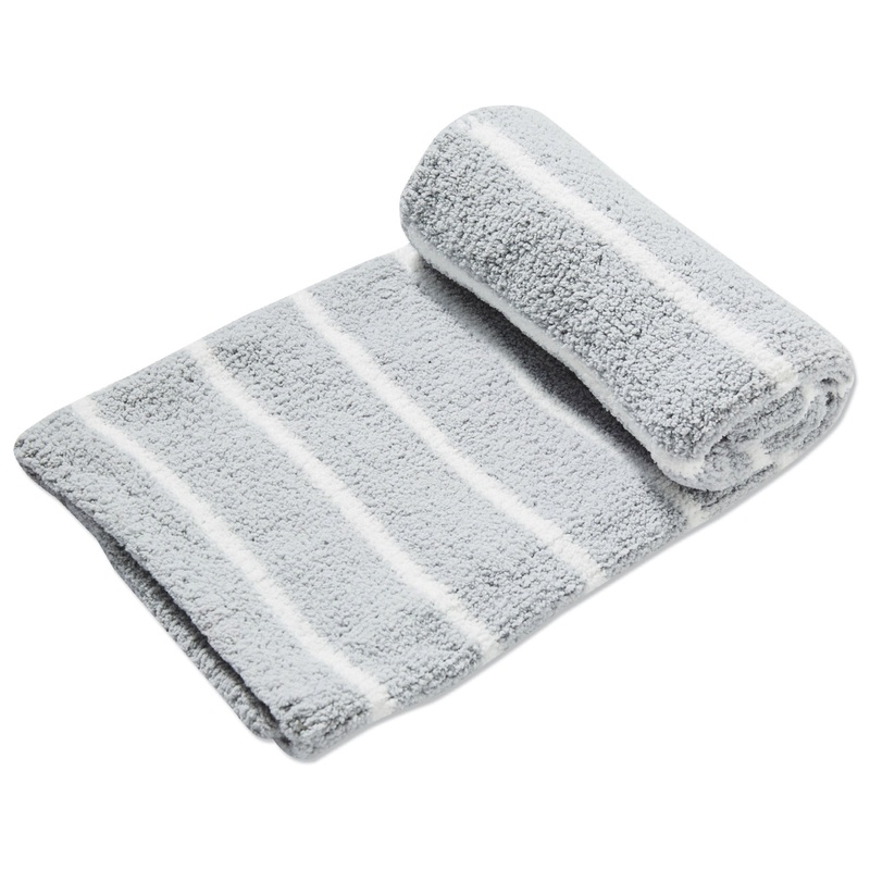 Chenille Blanket – Grey / Ivory