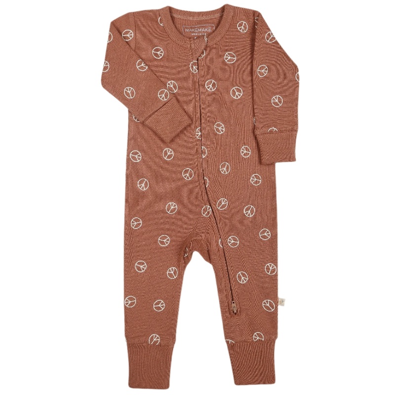 Organic 2-Way Zip Romper – Peace