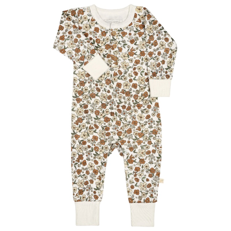 Organic Button Romper – Daffodil