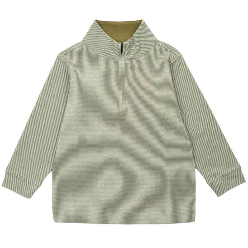 Spencer Quarter Zip Pullover – Green Stripes