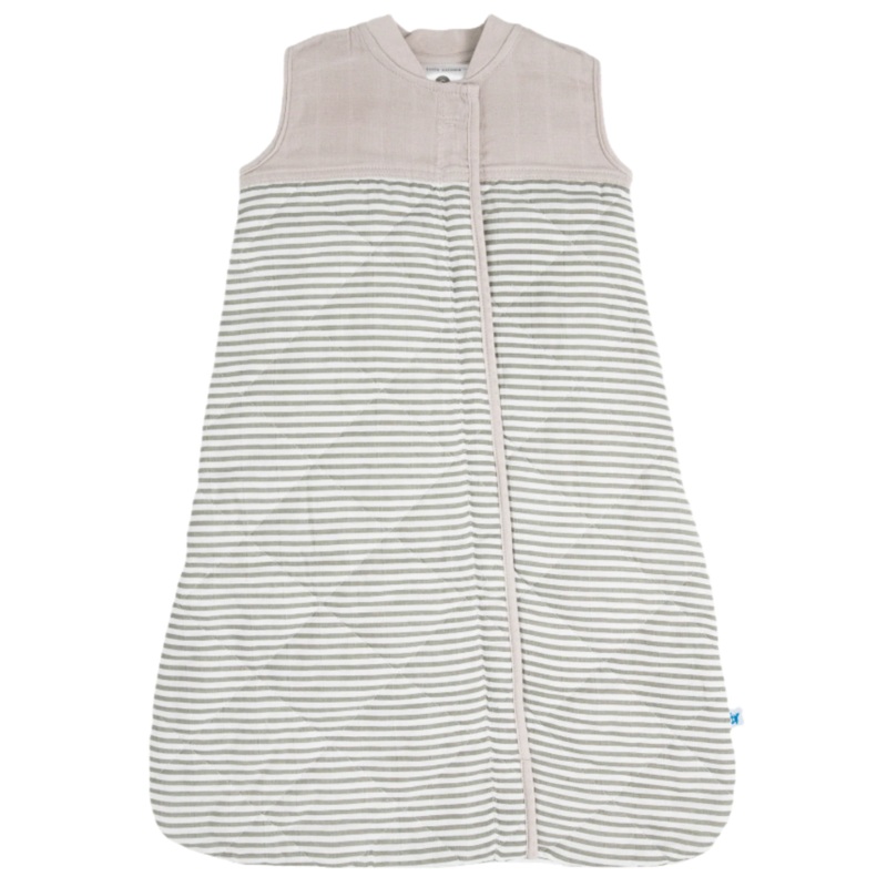Cotton Muslin Quilted Sleep Bag – Grey Stripe