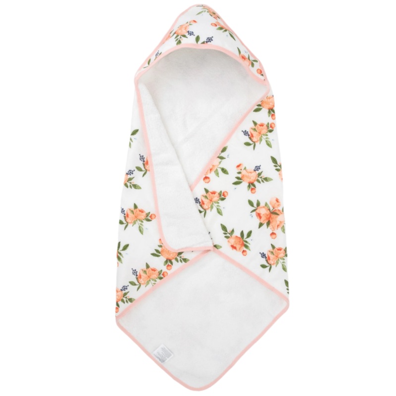 Infant Hooded Towel – Watercolor Roses