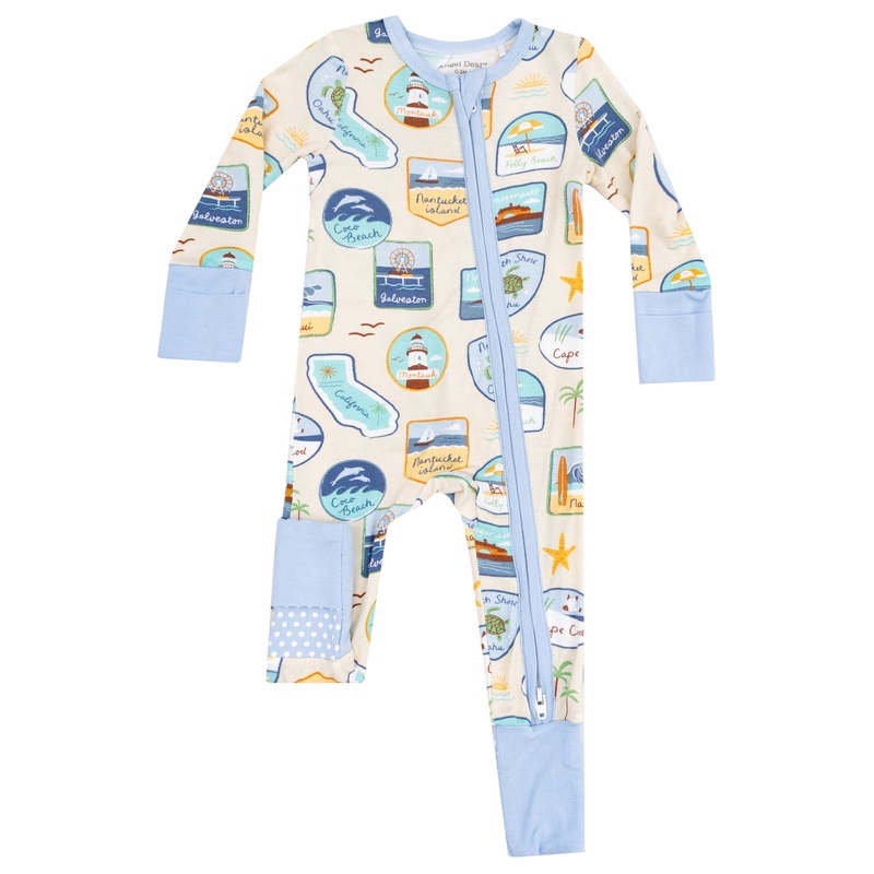 2 Way Zipper Romper – Beach Patches