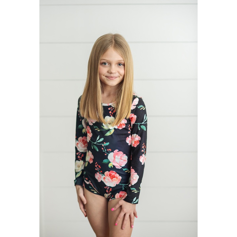 Black Floral Leotard