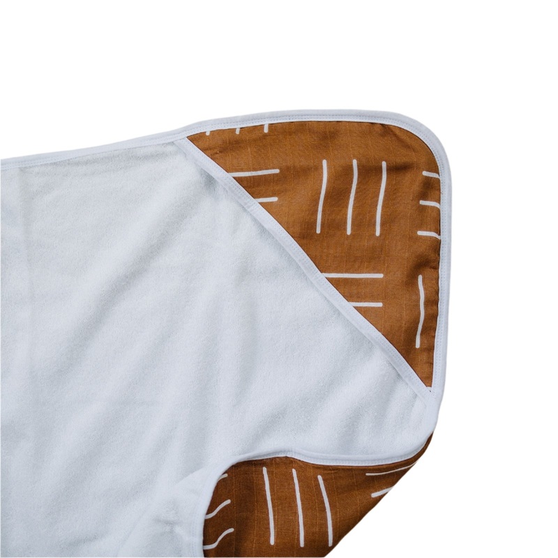 Mustard Mudcloth Muslin Hooded Towel
