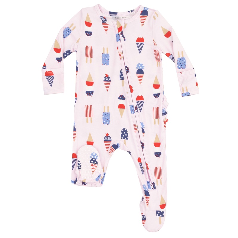 2 Way Zipper Ruffle Back Footie – American Ice Cream – Pink