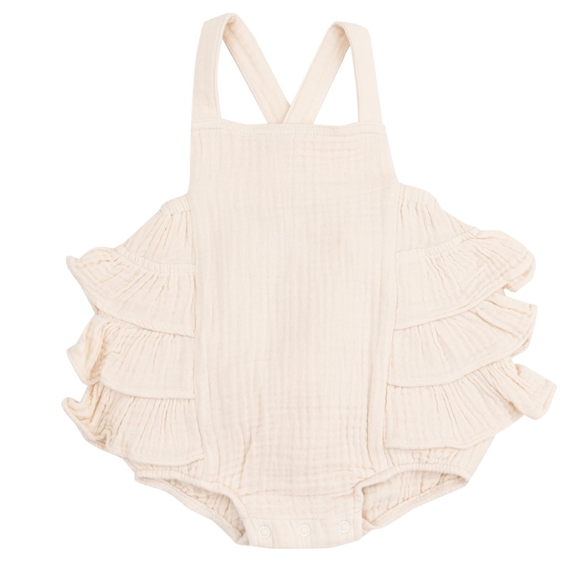Ruffle Sunsuit – Muslin White Swan