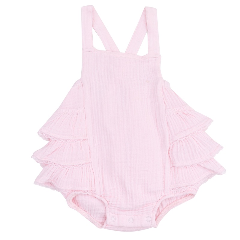 Ruffle Sunsuit – Solid Muslin Ballerina