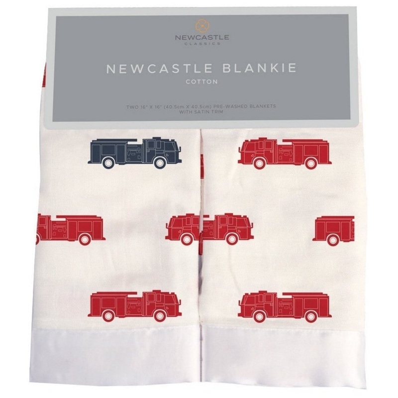 Blue and Red Fire Trucks Newcastle Blankie
