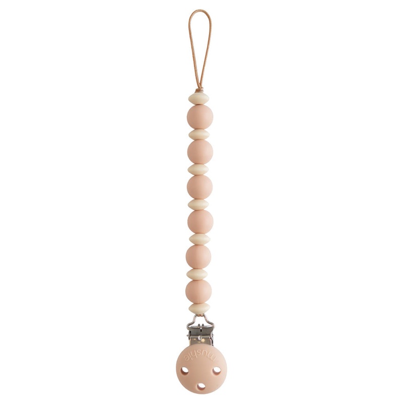 Silicone Pacifier Clip | Luna – Blush