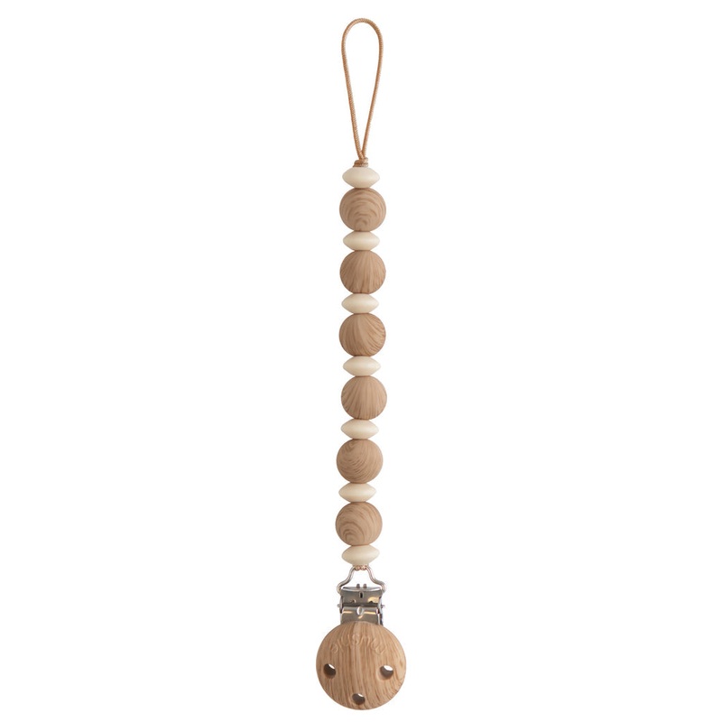 Silicone Pacifier Clip | Luna – Faux Wood