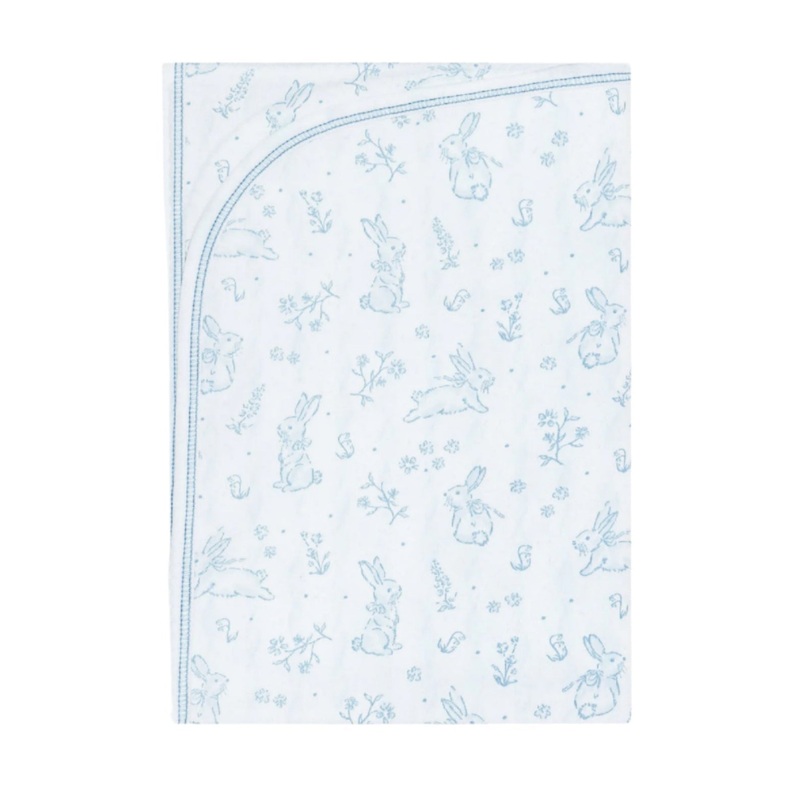 Blue Bunny Toile Blanket