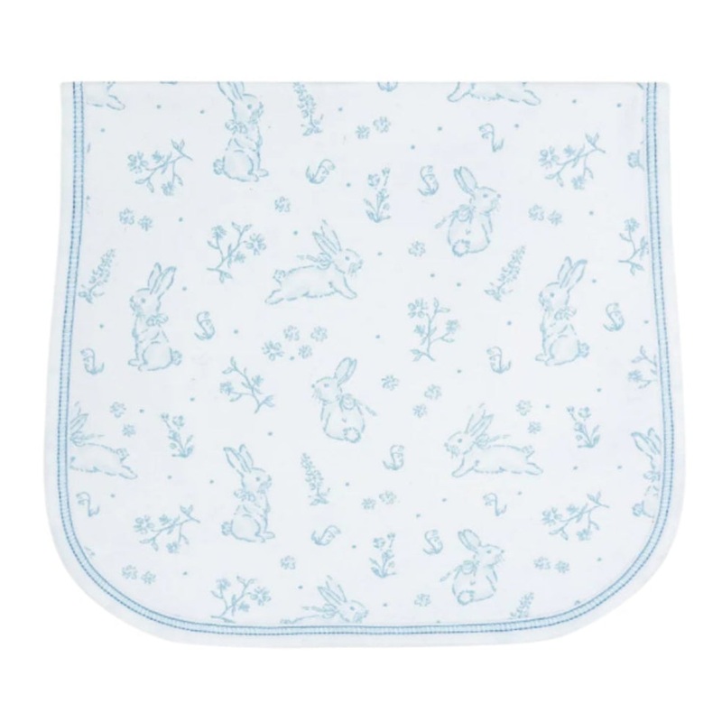 Blue Bunny Toile Burp Cloth