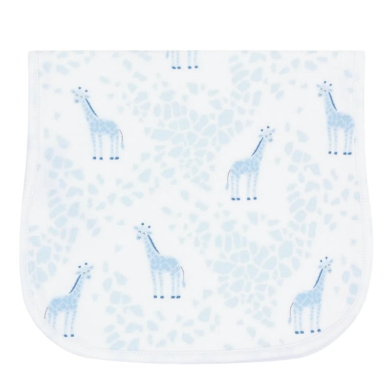 Blue Giraffe Print Burp Cloth