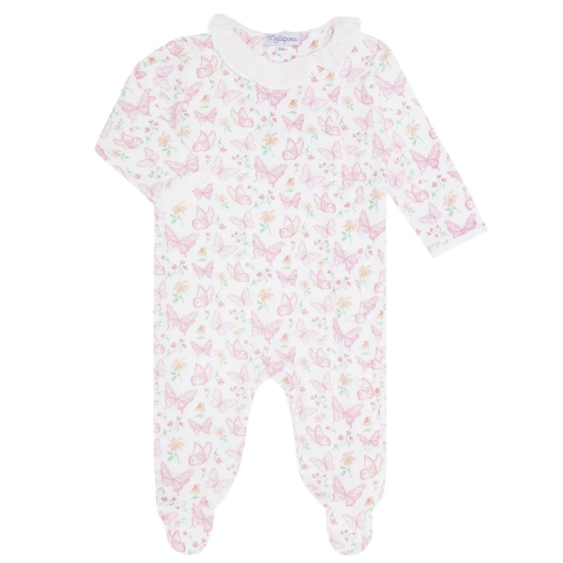 Butterflies Print Crossover Footie