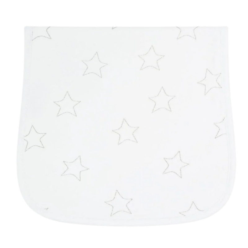 Grey Stars Print Burp Cloth
