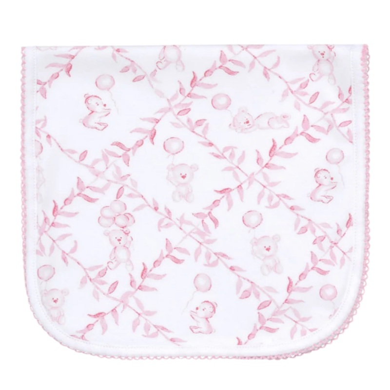 Pink Bears Trellace Burp Cloth