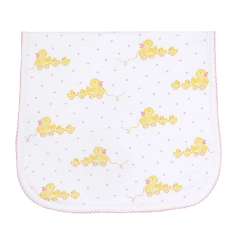 Pink Ducks Print Burp Cloth