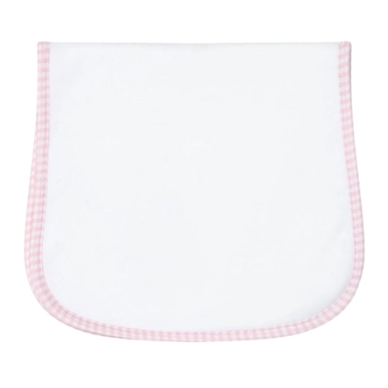 Pink Gingham Burp Cloth