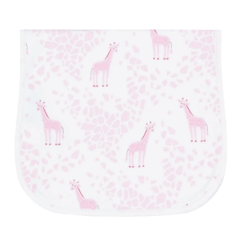 Pink Giraffe Print Burp Cloth