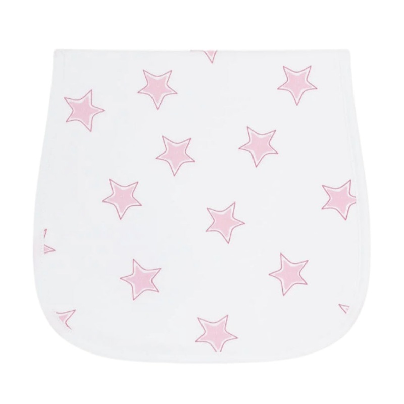 Pink Stars Print Burp Cloth