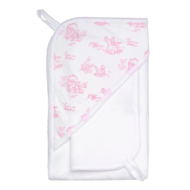 Pink Toile Hooded Towel