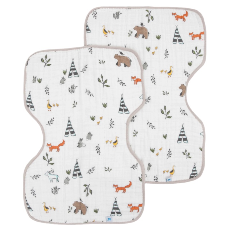 Cotton Muslin Burp Cloth 2 Pack – Forest Friends