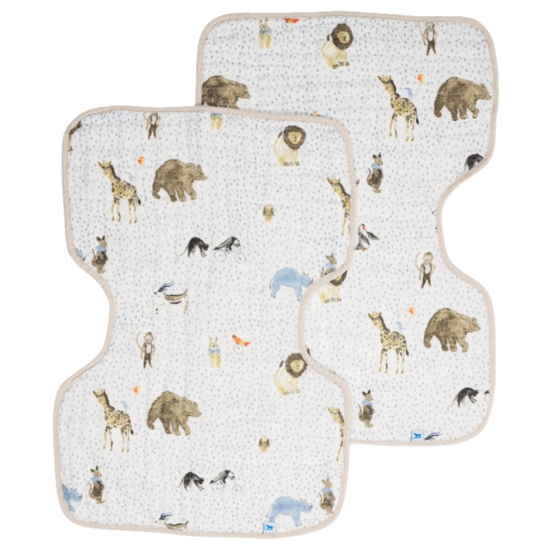 Cotton Muslin Burp Cloth 2 Pack – Party Animals