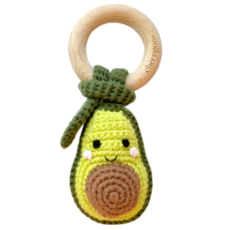 Crocheted Avocado Teething Rattle