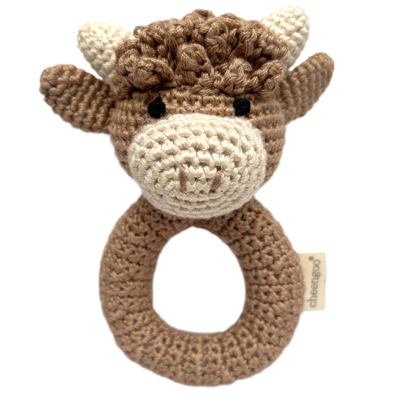 Highland Cow Hand Crocheted Rattle