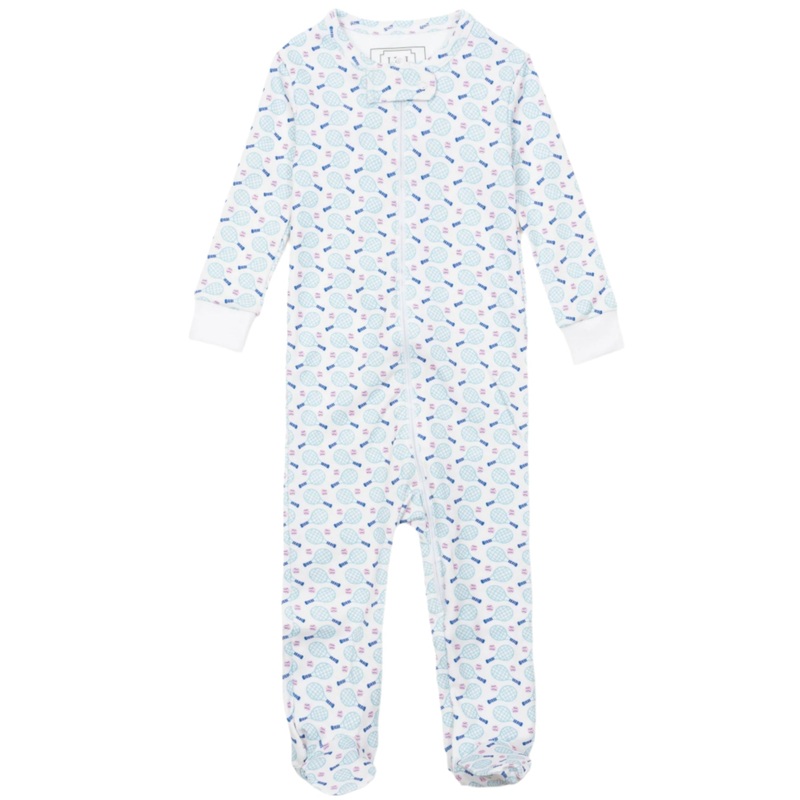 Parker Girls’ Pima Cotton Zipper Pajama – Tennis Match Pink